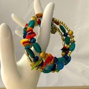 Multi Colored & Shaped Wrap Bracelet
